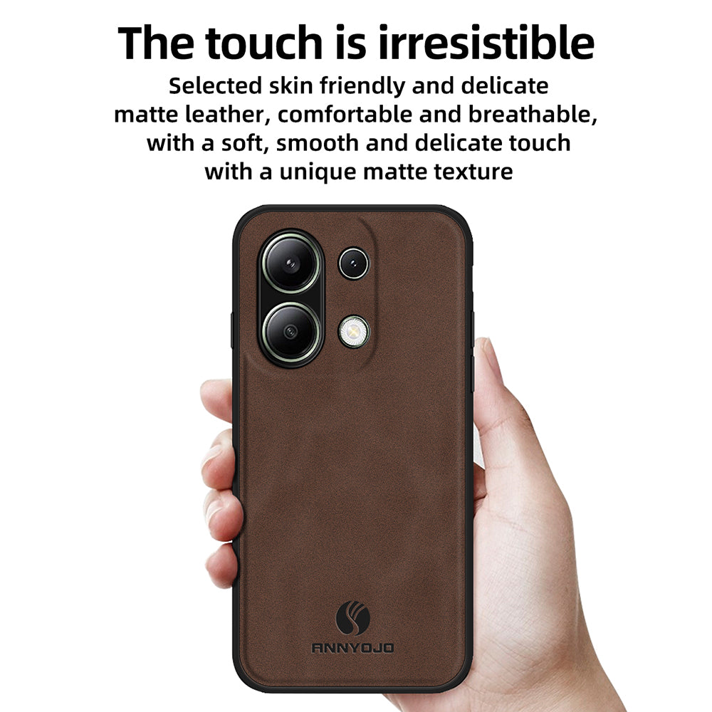 ANNYOJO For Xiaomi Redmi Note 13 4G Case Leather+PC+TPU Shock-absorbed Phone Cover ANNYOJO For Xiaomi Redmi Note 13 4G Case Leather+PC+TPU Shock-absorbed Phone Cover